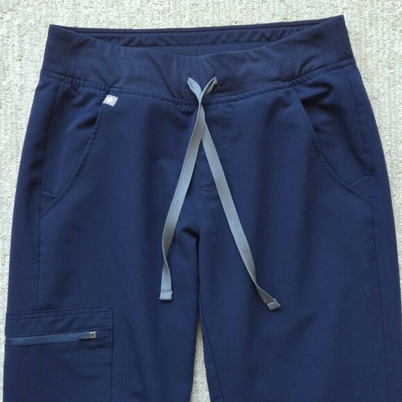 FIGS Scrub Set Women Navy Blue Catarina Top Small Zamora Jogger Pants Petite XS - Picture 9 of 16
